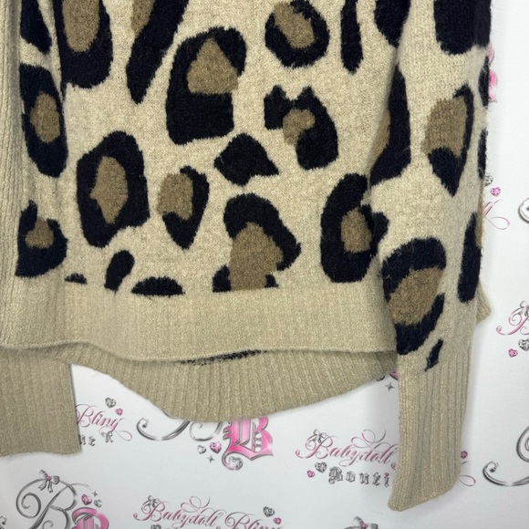 Rag supply cheetah print sweater pull over turtle neck animal print furry fuzzy - Picture 5 of 11